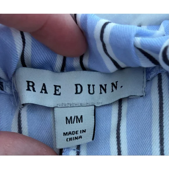 Women's RAE DUNN. Blue & White Striped Pajama Set M - Picture 4 of 7